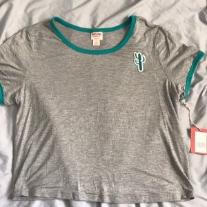 Cactus Embroidered Short Sleeve Shirt